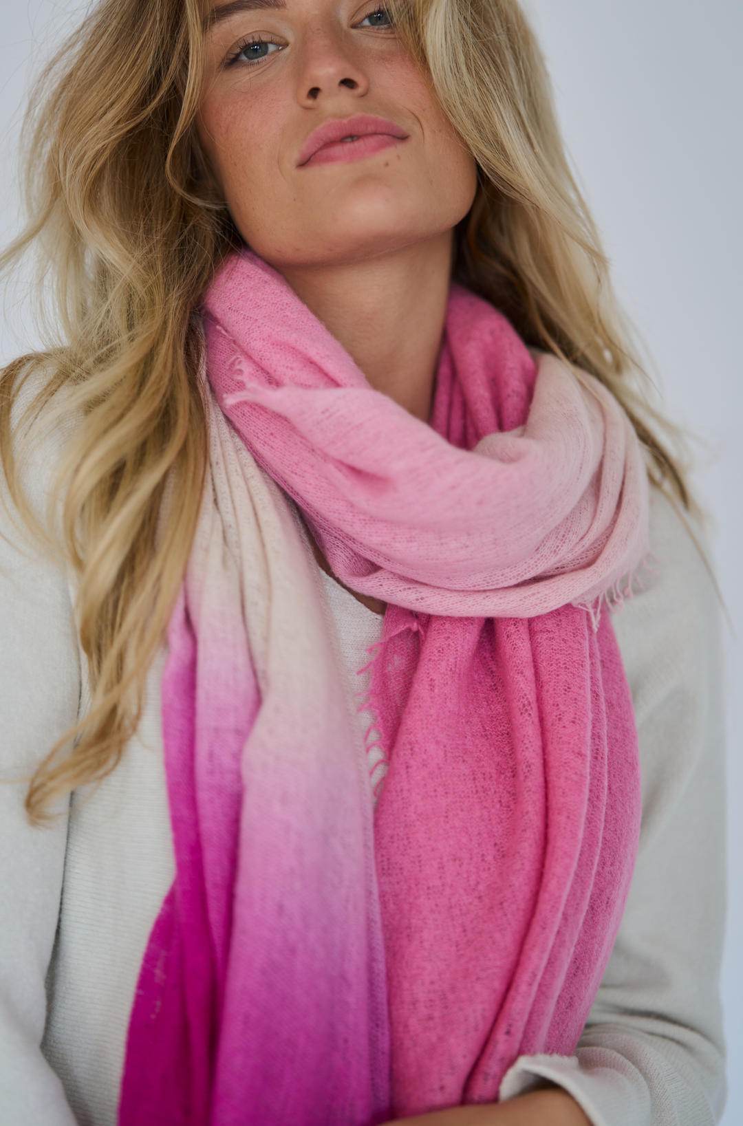 Three Colour Schal Rose Pink