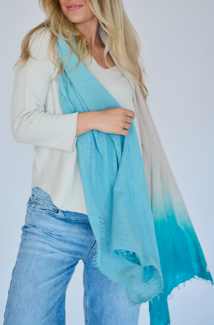 Three Colour Schal Türkis