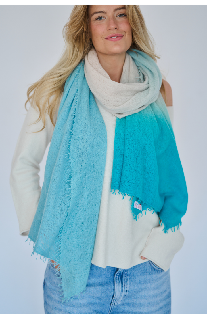 Three Colour Schal Türkis