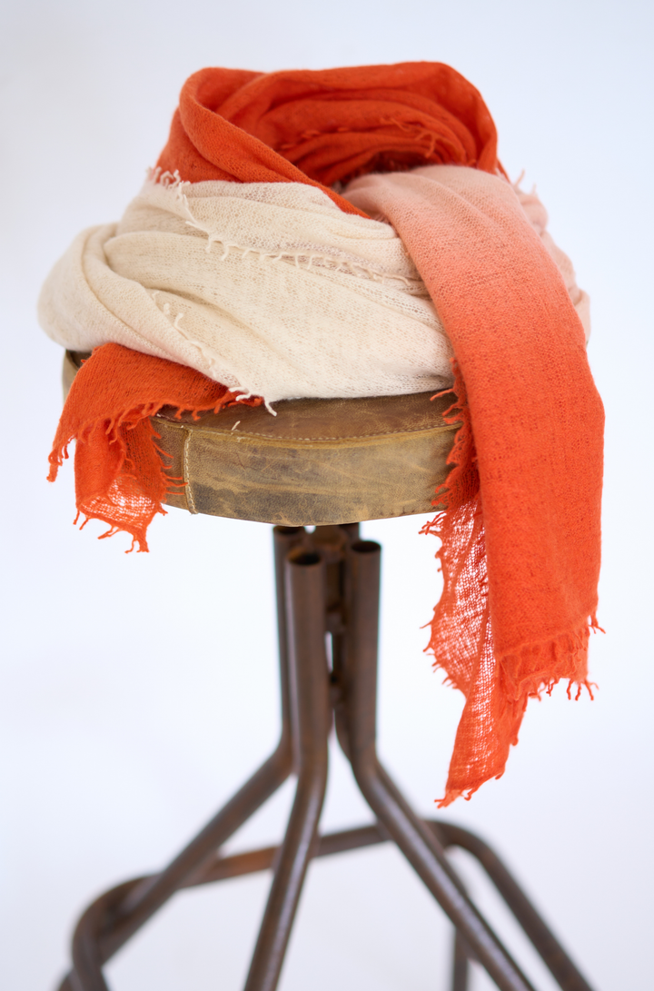 Three Colour Schal Orange